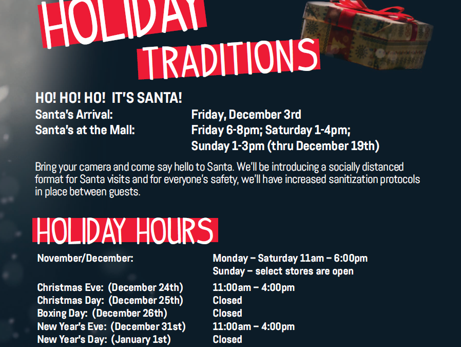 Santa Hours and Shopping Centre Hours